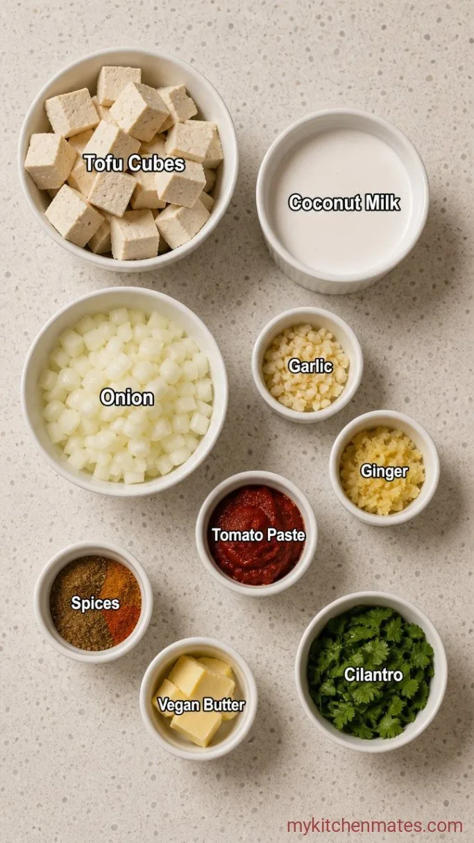 One-Pan Creamy Vegan Butter Chicken Ingredients