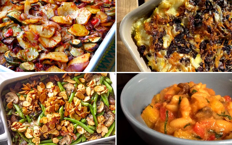12 Plant-Based Casserole Dishes For Satisfying Dinners vegan casserole recipes featured