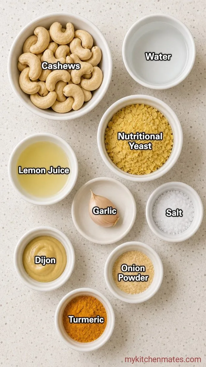 5-Minute Vegan Cashew Cheese Sauce Ingredients