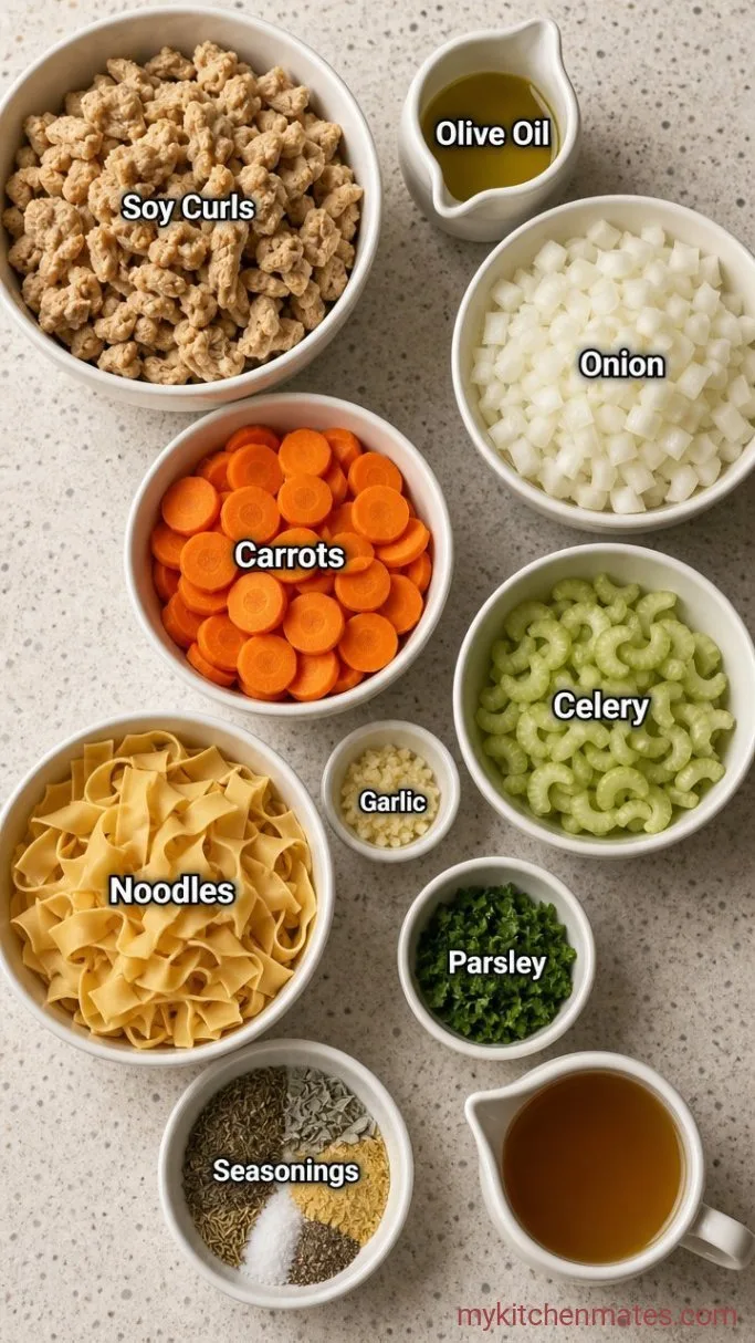30-Minute Vegan Chicken Noodle Soup Ingredients