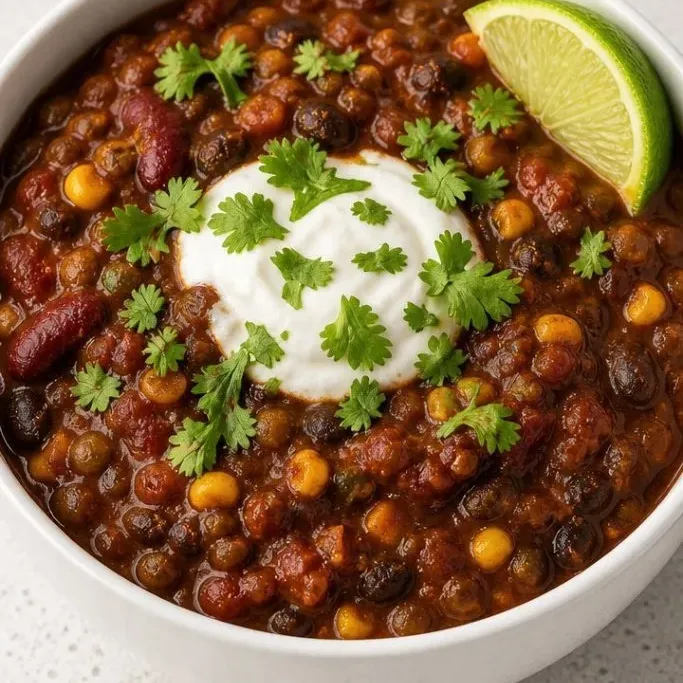 Smoky Three-Bean Vegan Chili (Ready in Under an Hour) Vegan Chili Recipe