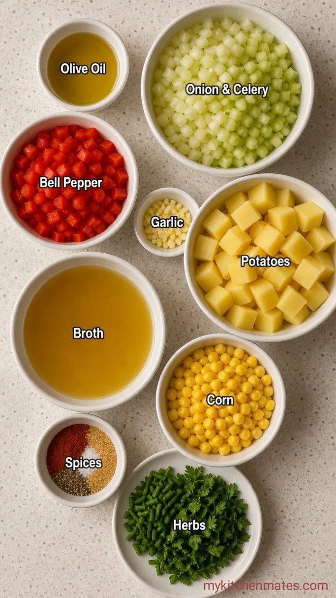 Creamy Vegan Corn Chowder (Ready in 30 Minutes) Ingredients