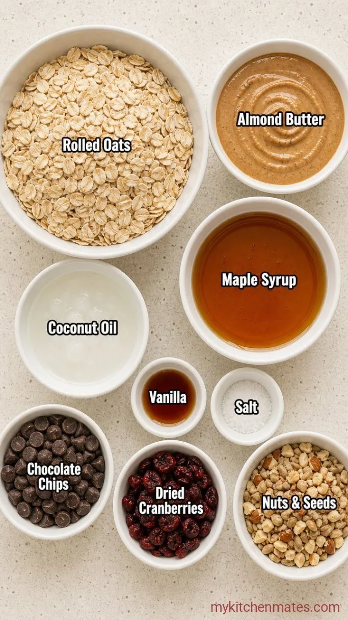 No-Bake Vegan Granola Bars (Chewy & Easy) Ingredients