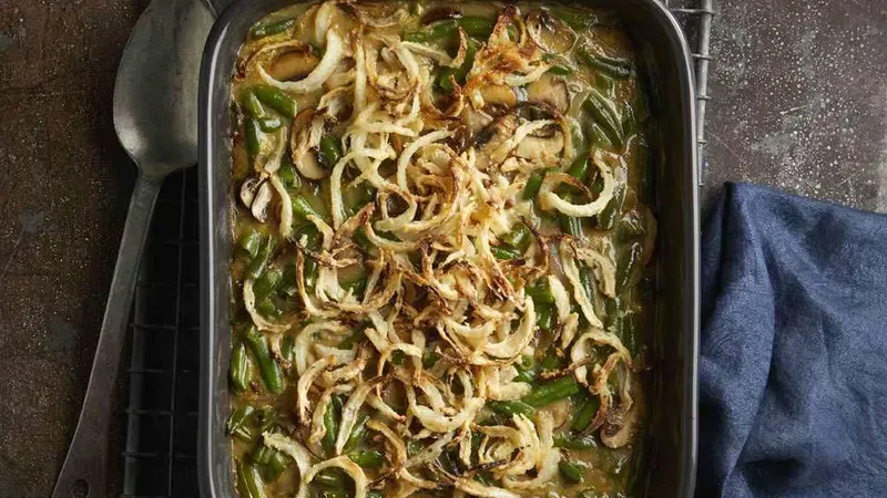 Vegan Green Bean Casserole Food photo of Vegan Green Bean Casserole