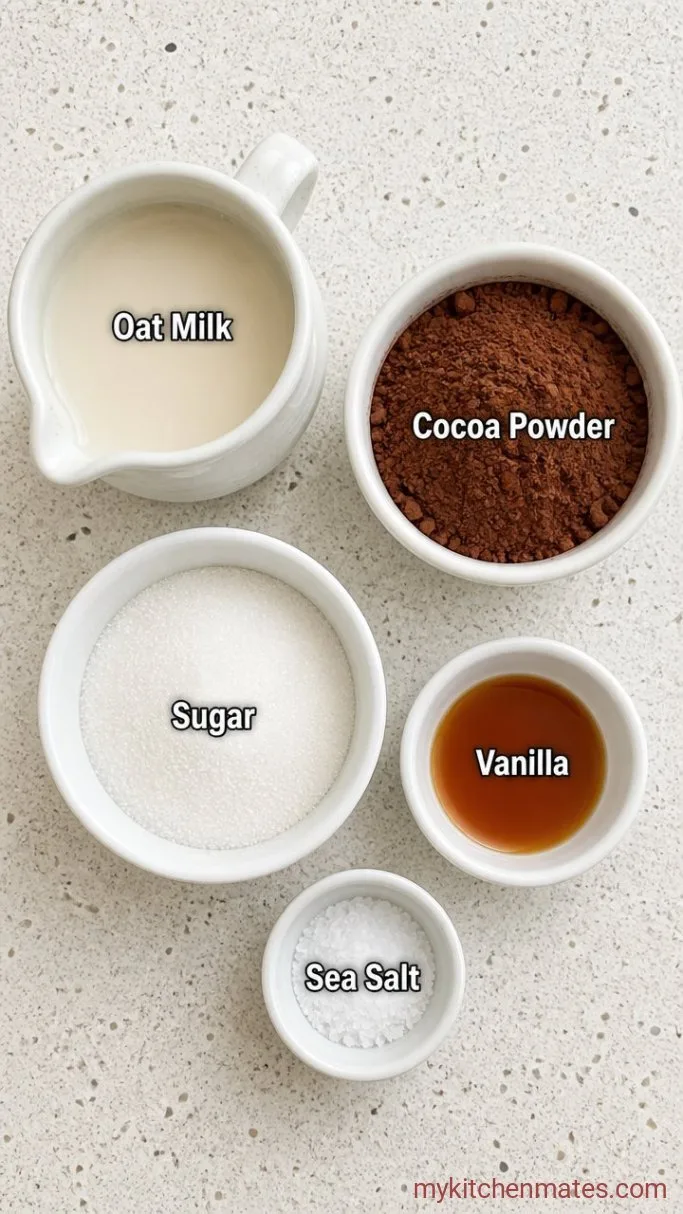 Quick 4-Ingredient Vegan Hot Chocolate Ingredients