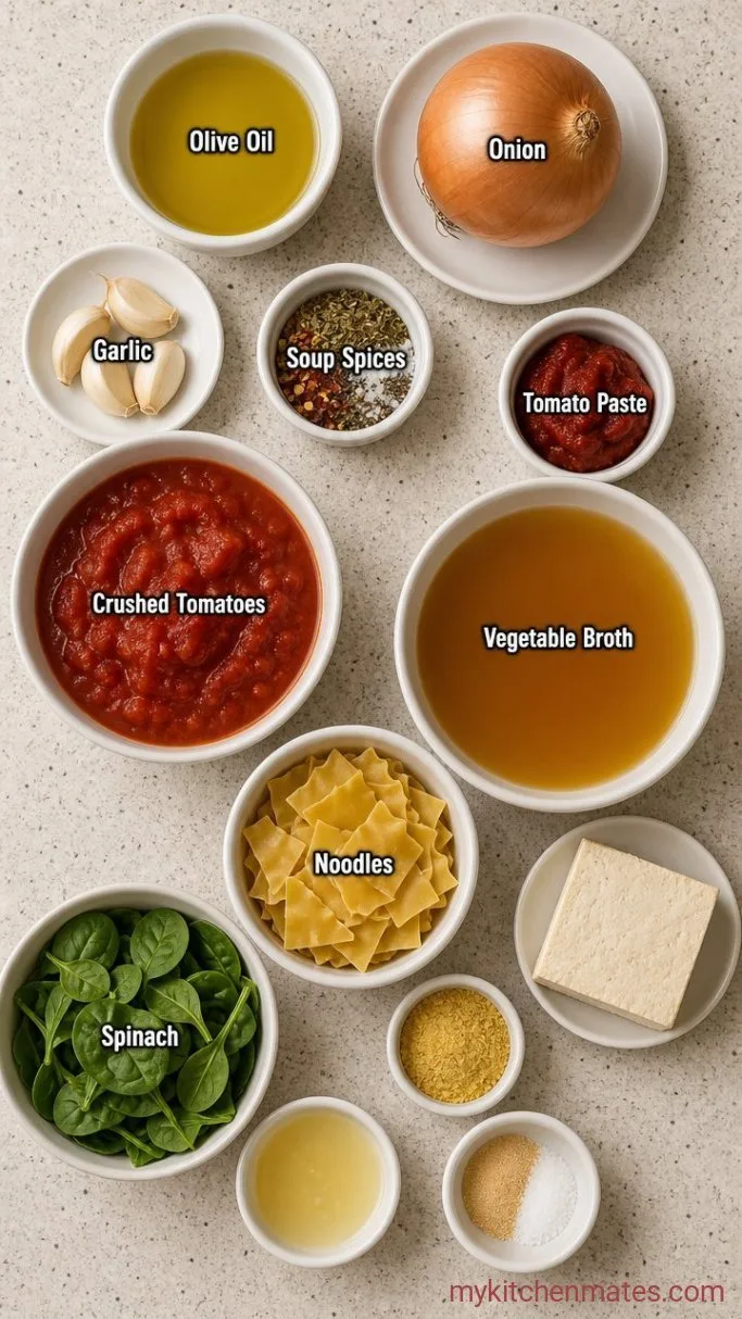 One-Pot Vegan Lasagna Soup Ingredients
