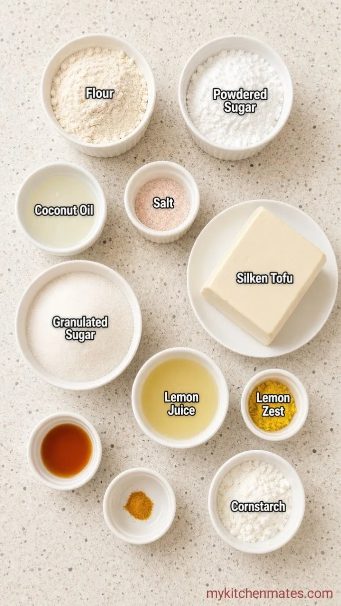 Creamy Vegan Lemon Bars Ingredients