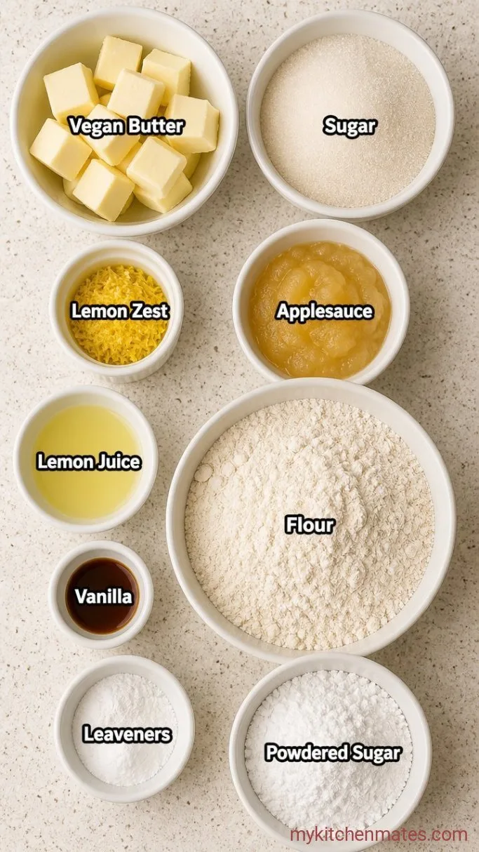 Soft and Chewy Vegan Lemon Cookies Ingredients