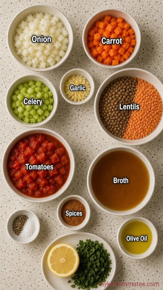 Weeknight Vegan Lentil Soup (One Pot, Under an Hour) Ingredients