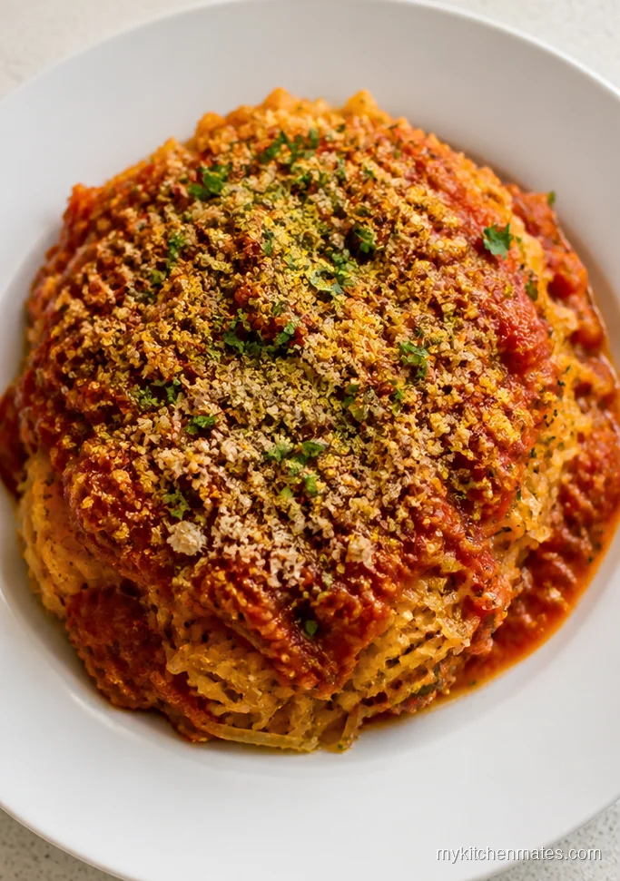 Vegan Marinara Baked Spaghetti Squash