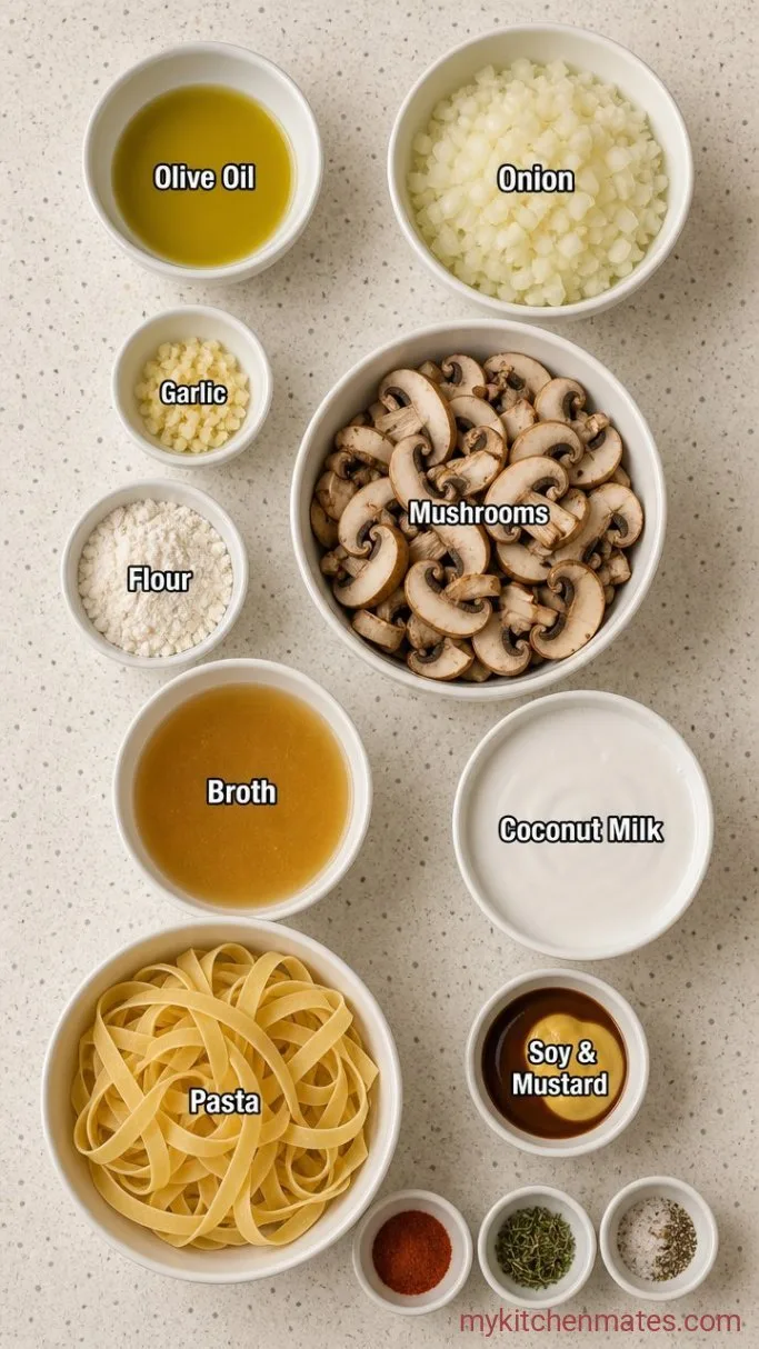 Creamy Vegan Mushroom Stroganoff (30 Minutes) Ingredients