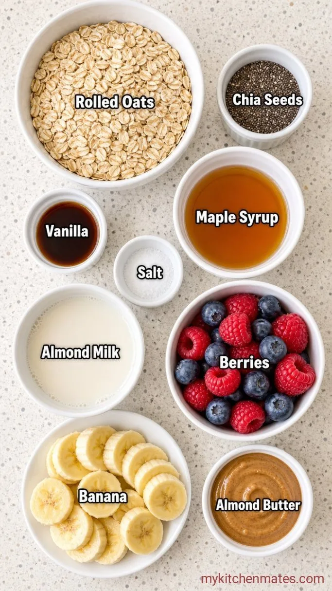 Creamy Vegan Overnight Oats (Just 5 Minutes of Prep) Ingredients