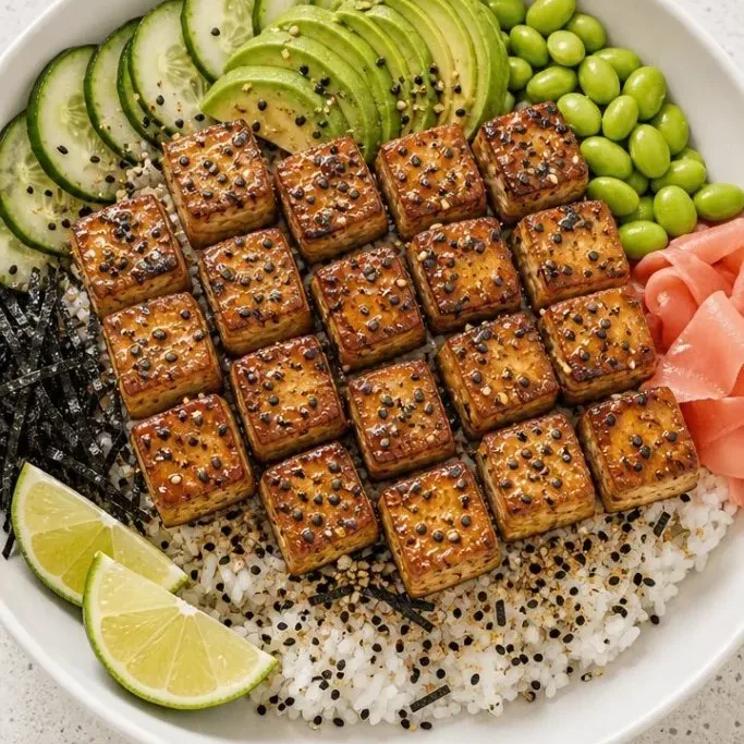 Sticky Tofu Vegan Poke Bowl Vegan Poke Bowl