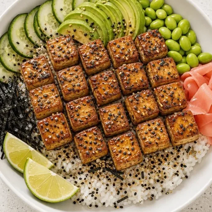 Sticky Tofu Vegan Poke Bowl vegan poke bowl_featured_utd