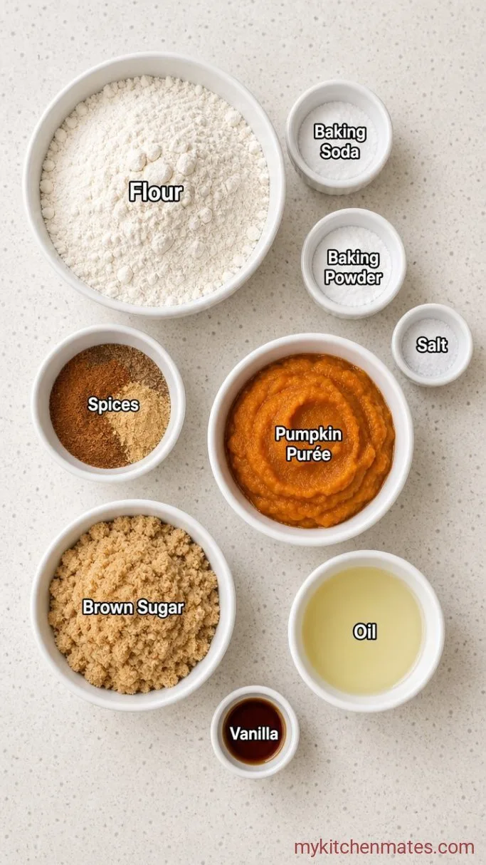 Moist Vegan Pumpkin Muffins (One Bowl, No Weird Ingredients) Ingredients