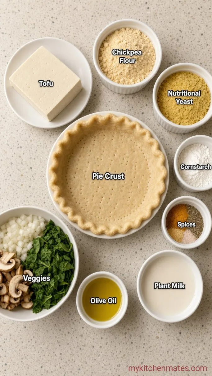 Easy Vegan Quiche That Actually Sets (No Eggs, No Dairy) Ingredients