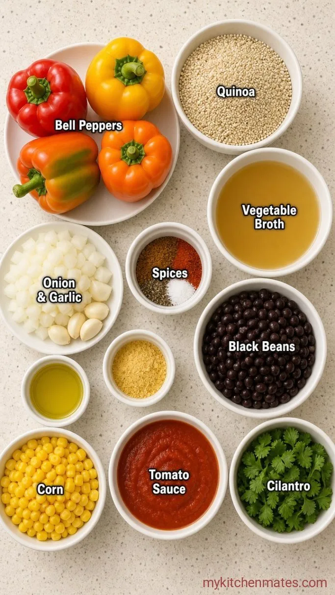 Loaded Vegan Stuffed Peppers with Quinoa and Black Beans Ingredients