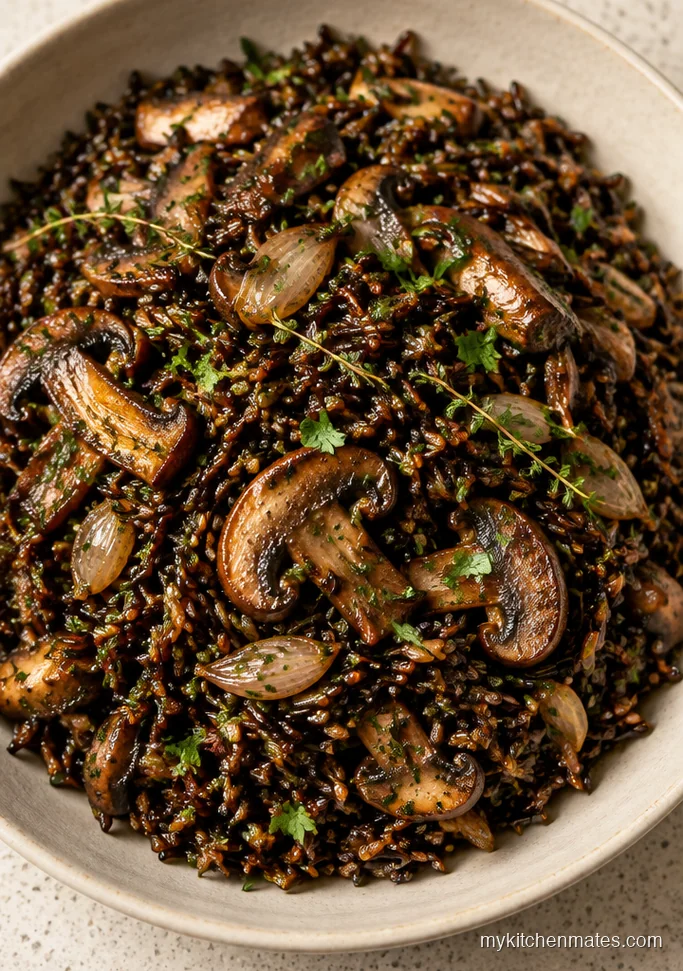 Vegan Wild Rice and Mushroom Pilaf