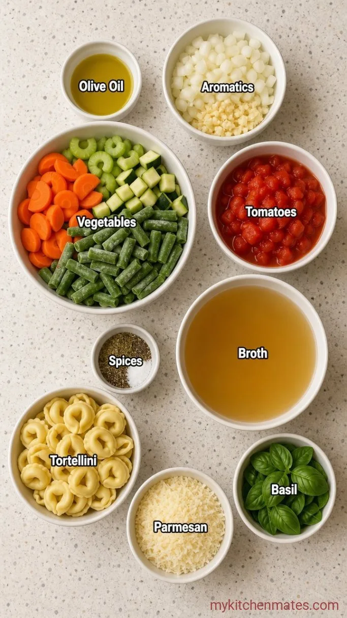 30-Minute Vegetable Tortellini Soup Ingredients