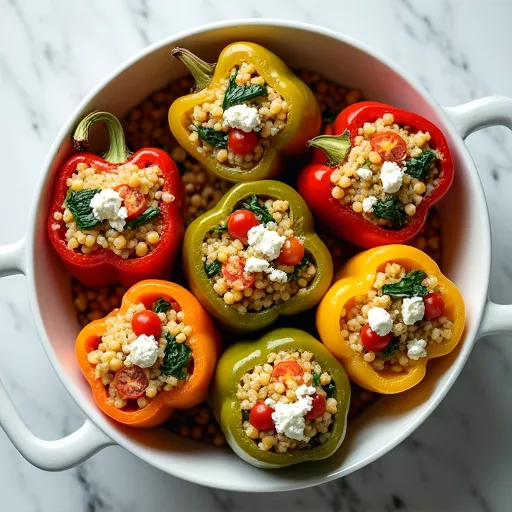 Vegetarian Chickpea and Couscous Stuffed Peppers