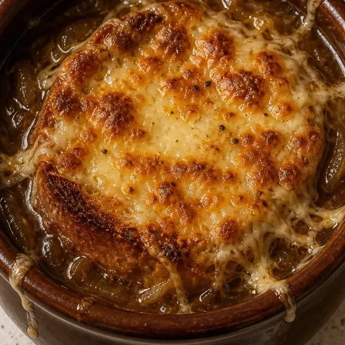 Deeply Savory Vegetarian French Onion Soup vegetarian french onion soup_featured_80w