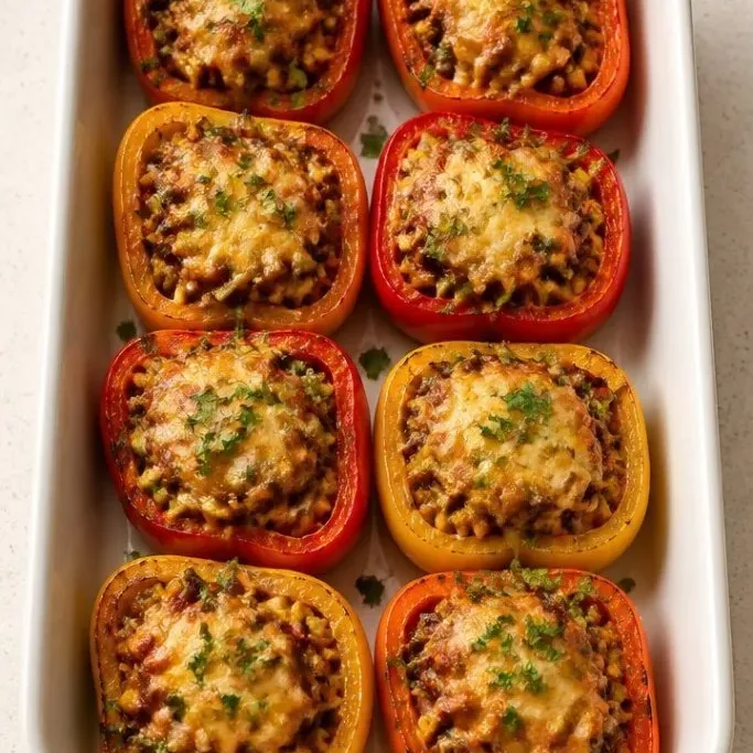 Vegetarian Stuffed Peppers with Black Beans and Cheese vegetarian stuffed peppers