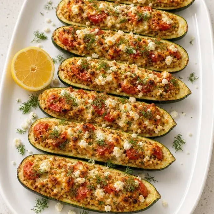 Vegetarian Stuffed Zucchini Boats