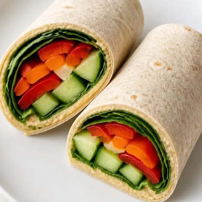 No-Cook Veggie Hummus Wrap Veggie Hummus Wrap