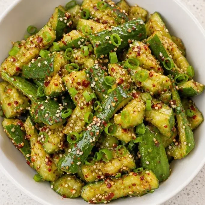 Viral Smashed Cucumber Salad with Soy & Sesame Viral Cucumber Salad