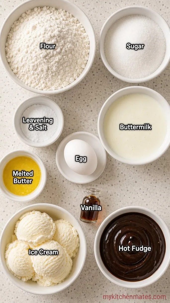 Waffle Ice Cream Sundaes in 15 Minutes Ingredients