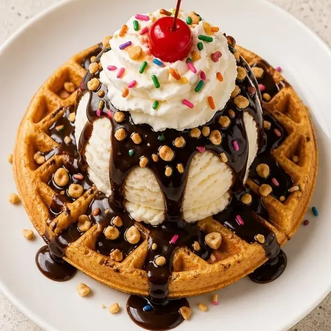Waffle Ice Cream Sundaes in 15 Minutes Waffle Ice Cream