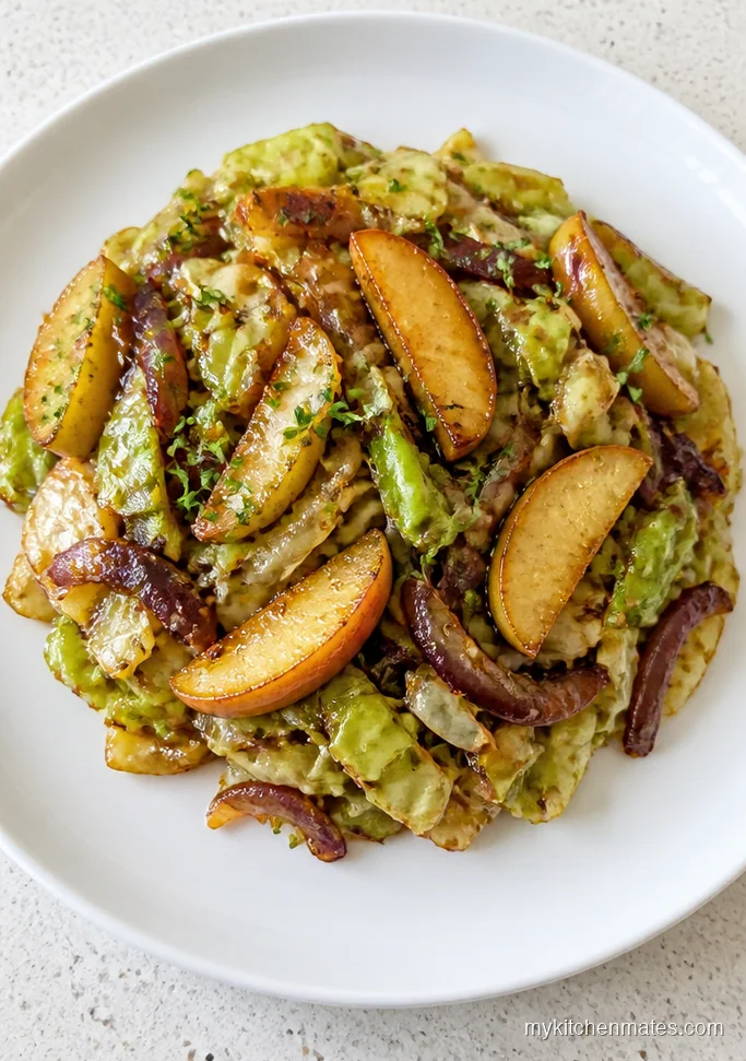 Warm Caramelized Cabbage and Apple Skillet