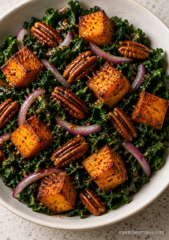 Warm Roasted Sweet Potato and Kale Salad