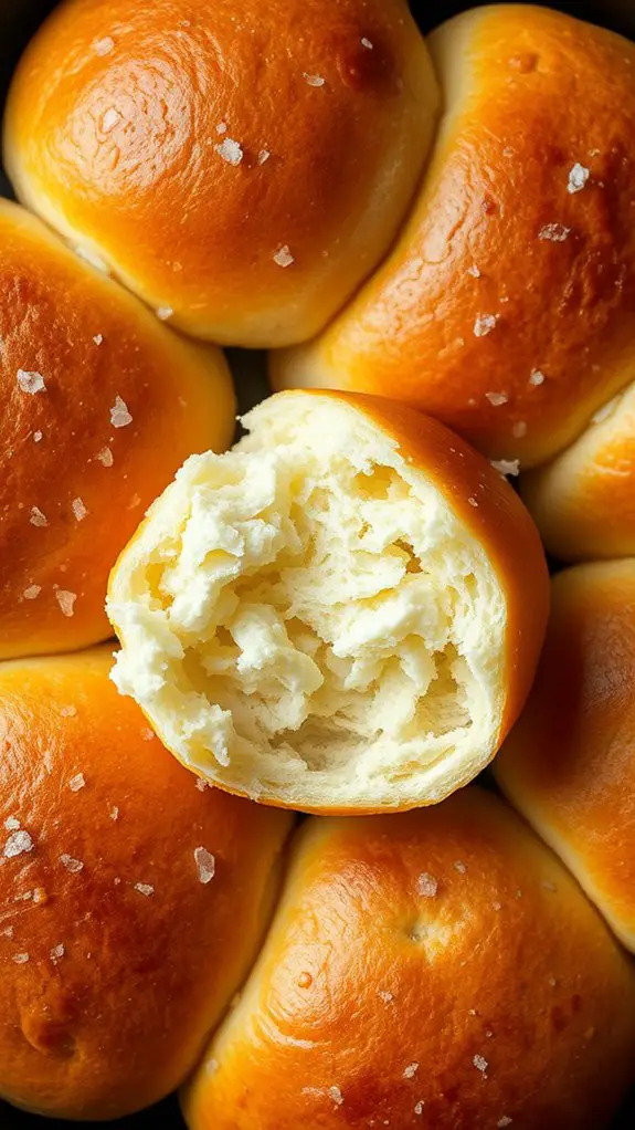 warm fluffy bread rolls