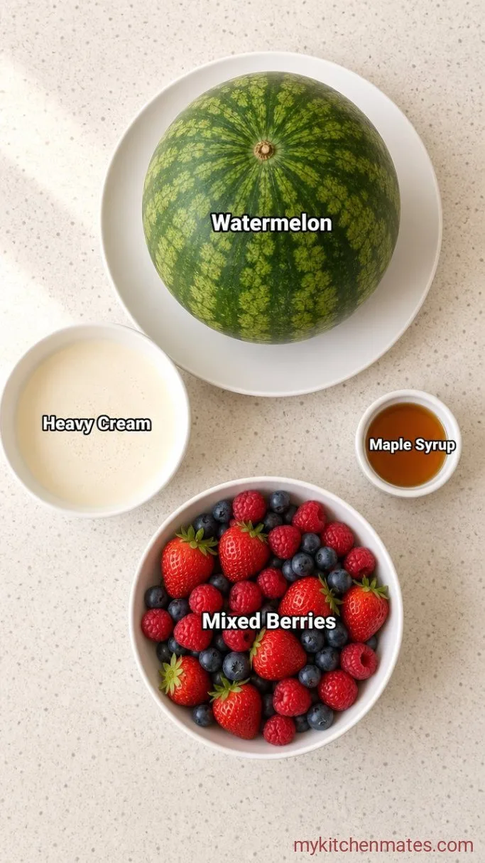 4-Ingredient Watermelon Birthday Cake (No Bake) Ingredients