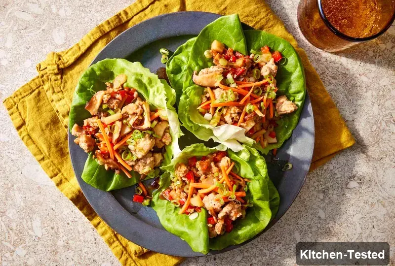 Weeknight Chicken Lettuce Wraps weeknight chicken lettuce wraps
