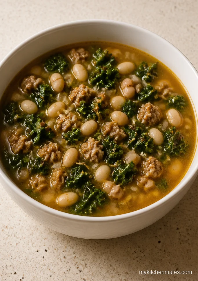 White Bean and Kale Soup with Turkey Sausage