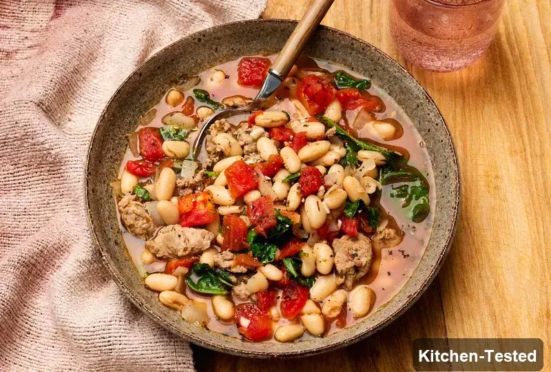 White Bean-Sausage Soup white bean sausage soup
