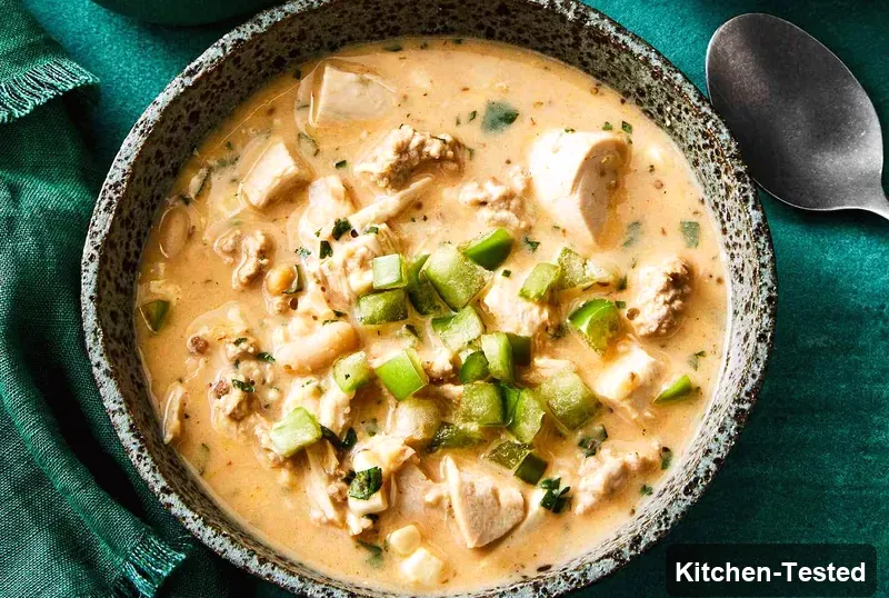 White Chicken Chili With Avocado Cream white chicken chili with avocado cream