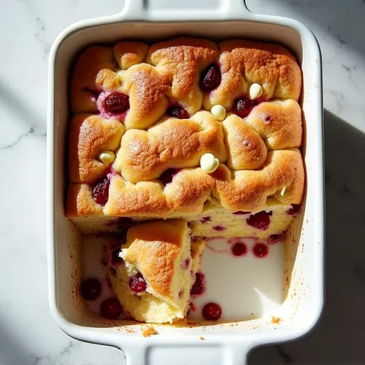 White Chocolate Cranberry Bread Pudding