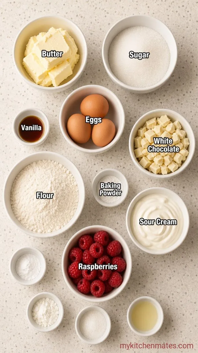 White Chocolate Raspberry Layer Cake Ingredients