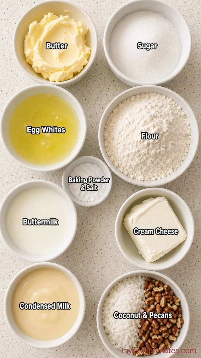 White German Chocolate Cake Cheesecake Ingredients