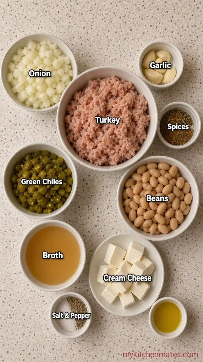 30-Minute One-Pot White Turkey Chili Ingredients