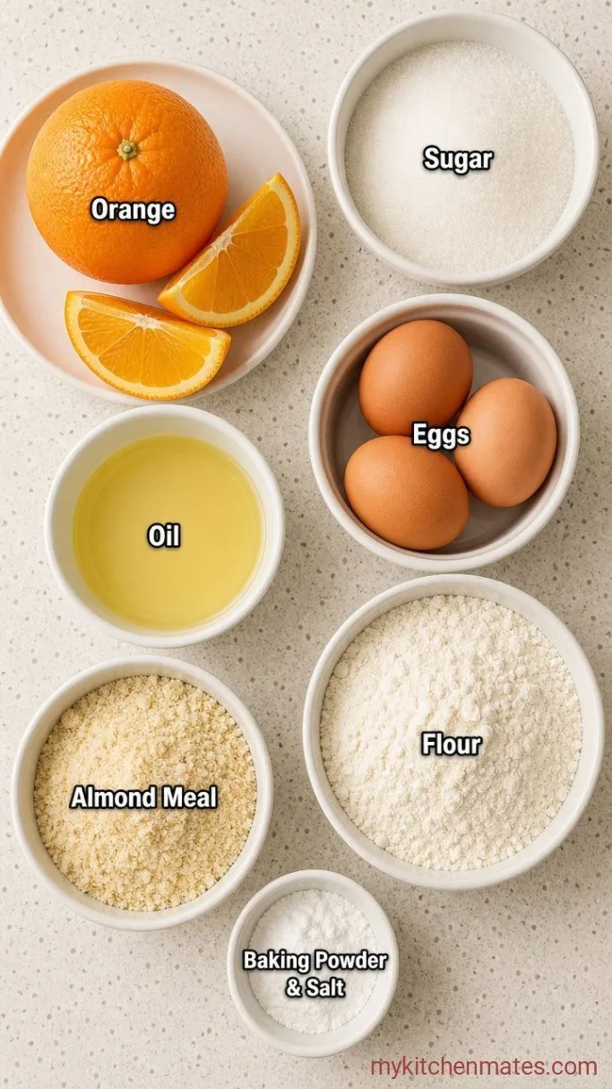 Whole Orange Cake (So Moist, No Juicing Needed) Ingredients