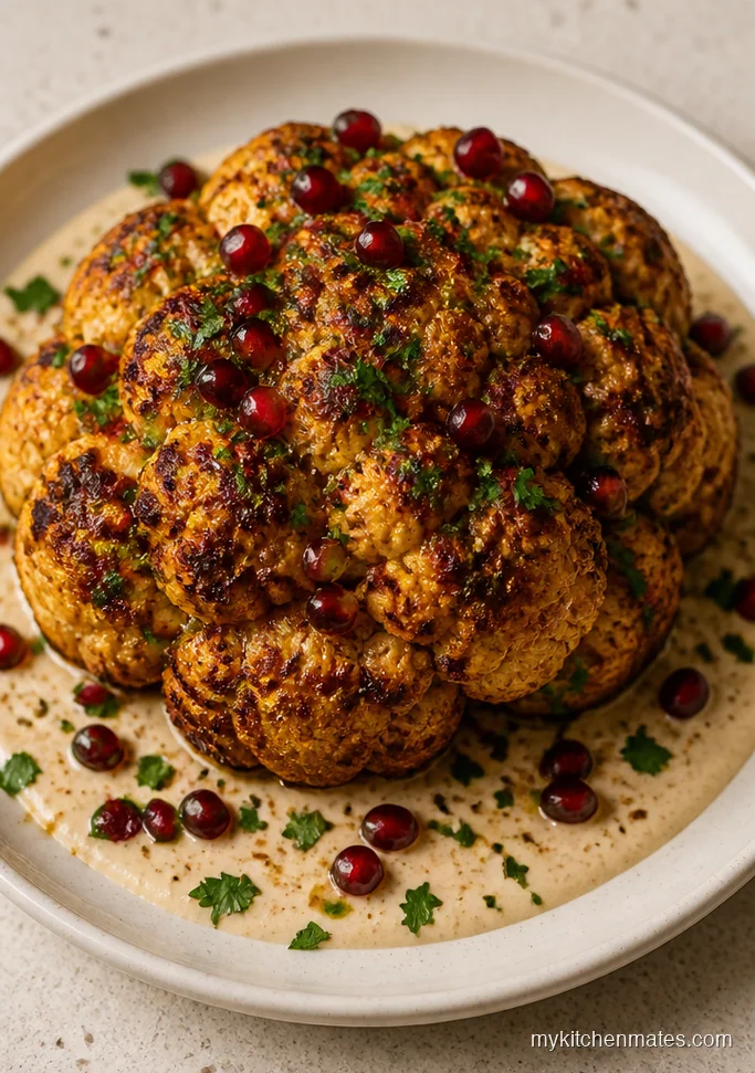 Whole Roasted Cauliflower with Tahini