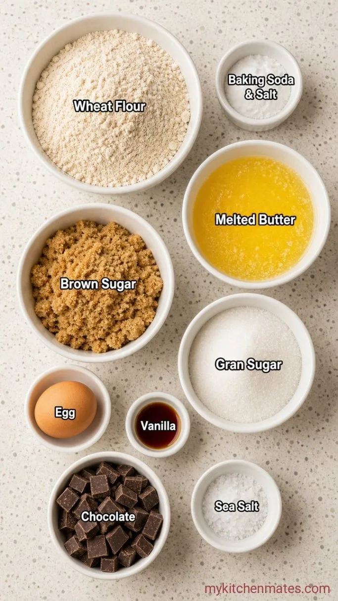 Soft & Chewy Whole Wheat Chocolate Chip Cookies Ingredients