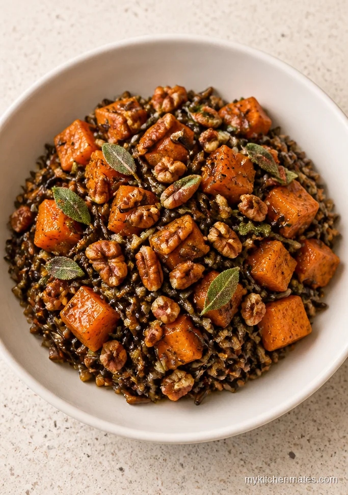 Wild Rice and Sweet Potato Casserole with Pecans