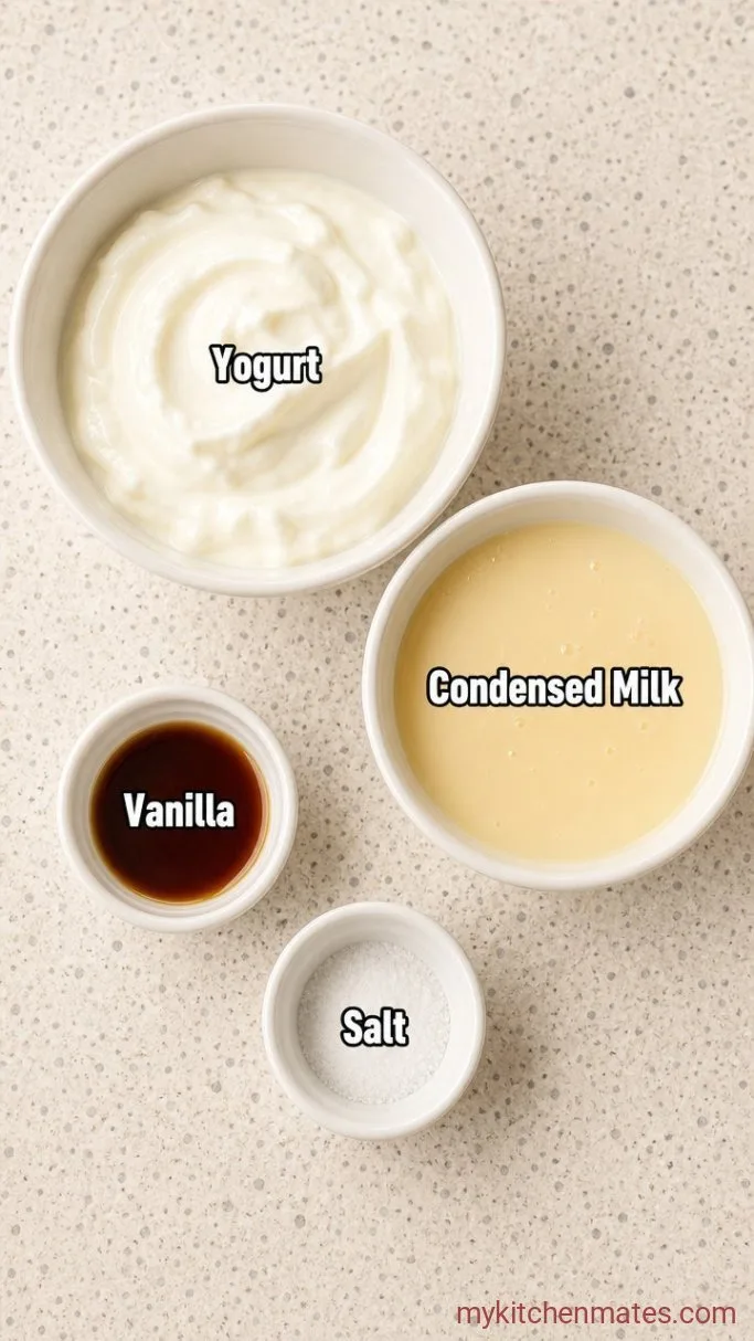 3-Ingredient No-Churn Yogurt Ice Cream Ingredients