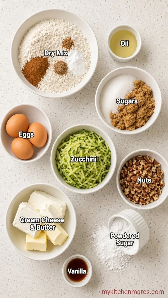 Moist Zucchini Sheet Cake With Cream Cheese Frosting Ingredients