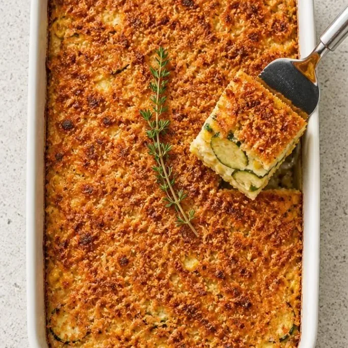 Zucchini Corn Casserole with Crispy Breadcrumbs Zucchini Corn Casserole